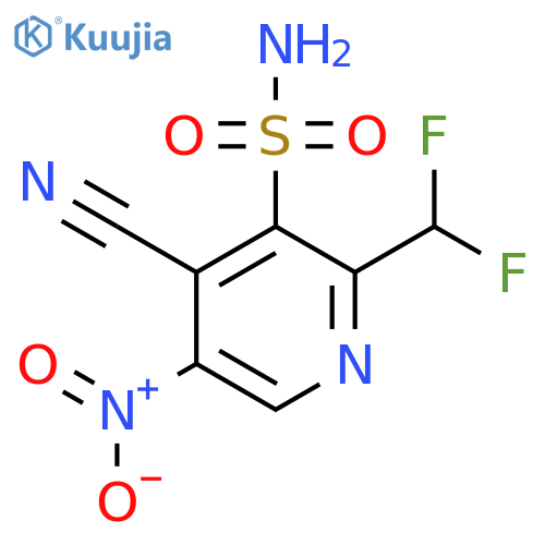 4-Cyano-2-(difluoromethyl)-5-nitropyridine-3-sulfonamide structure