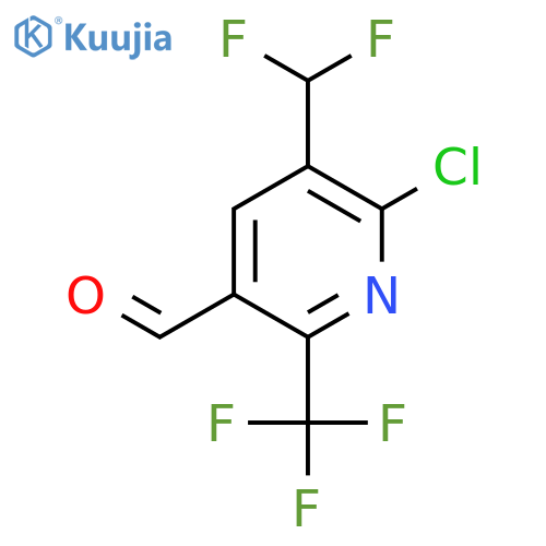 2-Chloro-3-(difluoromethyl)-6-(trifluoromethyl)pyridine-5-carboxaldehyde structure