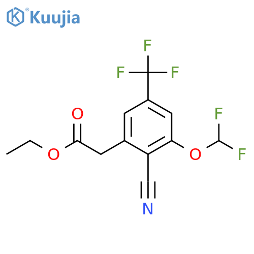 Ethyl 2-cyano-3-difluoromethoxy-5-(trifluoromethyl)phenylacetate structure