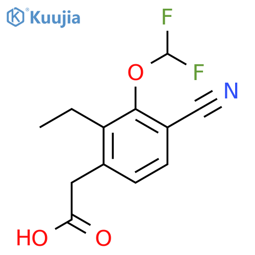 4-Cyano-3-difluoromethoxy-2-ethylphenylacetic acid structure
