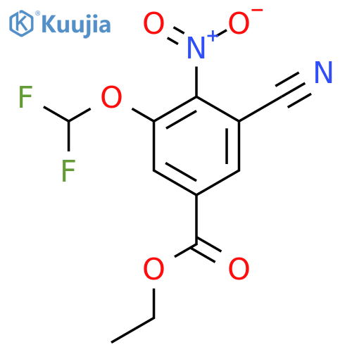 Ethyl 3-cyano-5-difluoromethoxy-4-nitrobenzoate structure