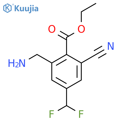 Ethyl 2-aminomethyl-6-cyano-4-(difluoromethyl)benzoate structure