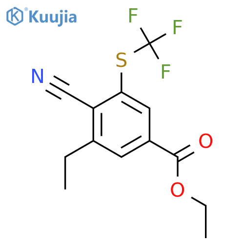 Ethyl 4-cyano-3-ethyl-5-(trifluoromethylthio)benzoate structure