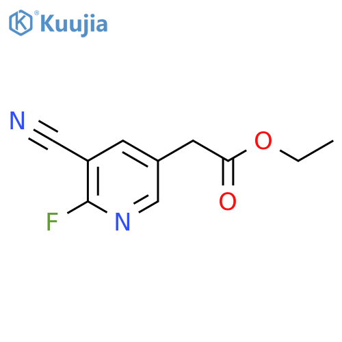 Ethyl 3-cyano-2-fluoropyridine-5-acetate structure