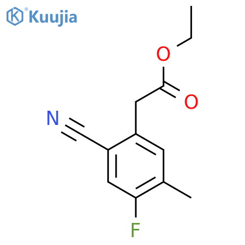 Ethyl 2-cyano-4-fluoro-5-methylphenylacetate structure