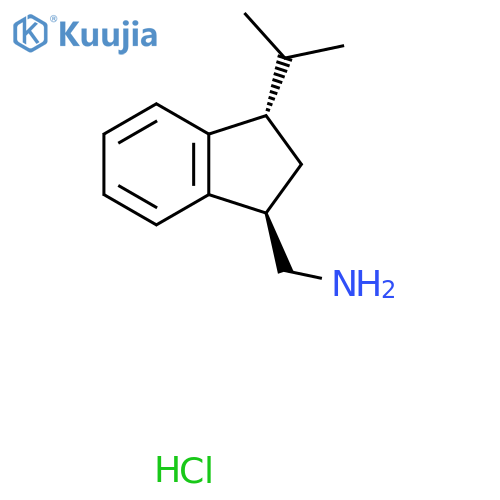 [(1R,3S)-3-(propan-2-yl)-2,3-dihydro-1H-inden-1-yl]methanamine hydrochloride structure