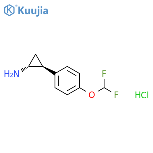 rac-(1R,2S)-2-[4-(difluoromethoxy)phenyl]cyclopropan-1-amine hydrochloride structure