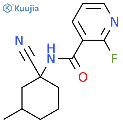 N-(1-cyano-3-methylcyclohexyl)-2-fluoropyridine-3-carboxamide structure