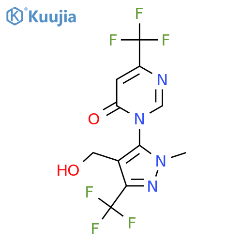 3-[4-(Hydroxymethyl)-2-methyl-5-(trifluoromethyl)pyrazol-3-yl]-6-(trifluoromethyl)pyrimidin-4-one structure