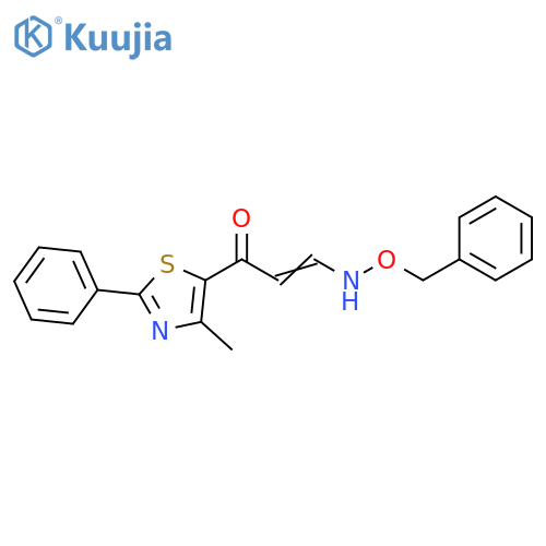 (2E)-3-(Benzyloxy)amino-1-(4-methyl-2-phenyl-1,3-thiazol-5-yl)prop-2-en-1-one structure