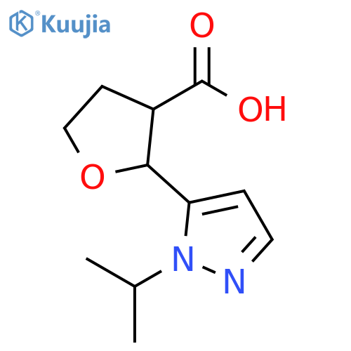 2-(2-Propan-2-ylpyrazol-3-yl)oxolane-3-carboxylic acid structure