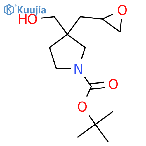 Tert-butyl 3-(hydroxymethyl)-3-[(oxiran-2-yl)methyl]pyrrolidine-1-carboxylate structure
