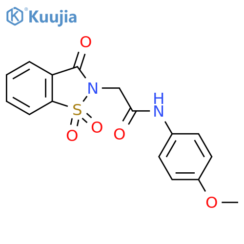 N-(4-methoxyphenyl)-2-(1,1,3-trioxo-2,3-dihydro-1lambda6,2-benzothiazol-2-yl)acetamide structure