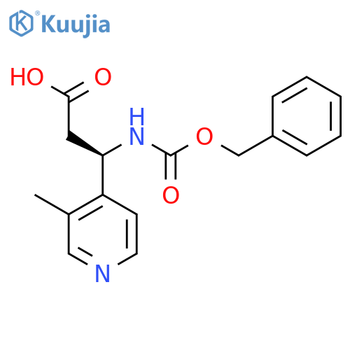 (3R)-3-{[(benzyloxy)carbonyl]amino}-3-(3-methylpyridin-4-yl)propanoic acid structure