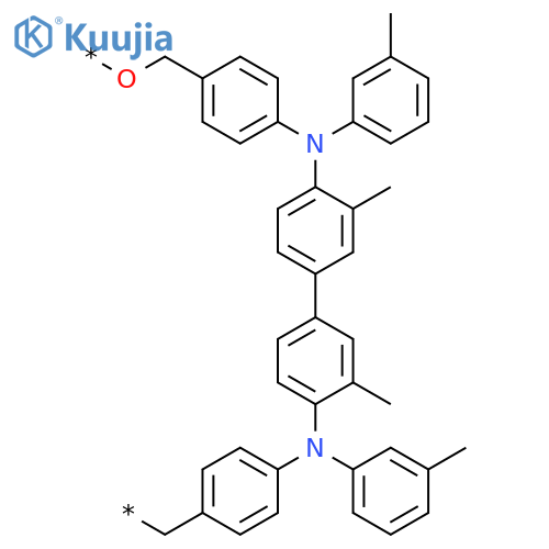 Poly[oxymethylene-1,4-phenylene[(3-methylphenyl)imino](3,3'-dimethyl[1,1'-biphenyl]-4,4'-diyl)[(3-methylphenyl)imino]-1,4-phenylenemethylene] structure