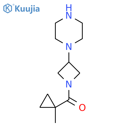 1-[1-(1-Methylcyclopropanecarbonyl)azetidin-3-yl]piperazine structure
