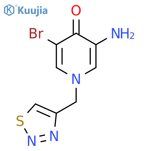 3-Amino-5-bromo-1-[(1,2,3-thiadiazol-4-yl)methyl]-1,4-dihydropyridin-4-one structure
