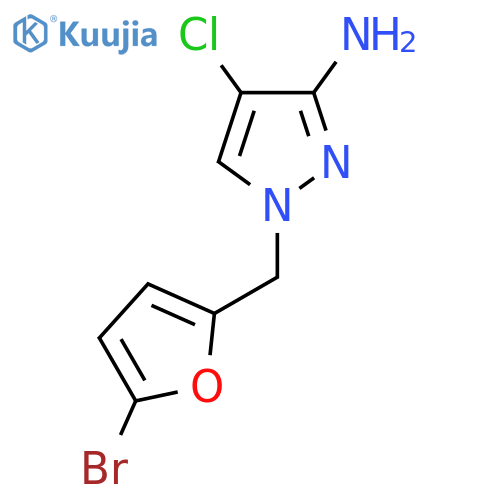 1-[(5-Bromofuran-2-yl)methyl]-4-chloro-1H-pyrazol-3-amine structure