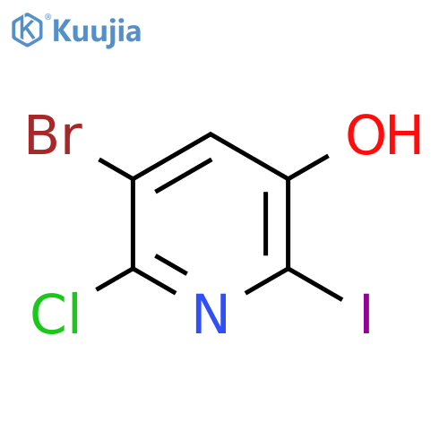5-bromo-6-chloro-2-iodopyridin-3-ol structure