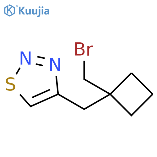 1,2,3-Thiadiazole, 4-[[1-(bromomethyl)cyclobutyl]methyl]- structure