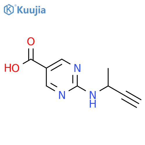 2-(but-3-yn-2-yl)aminopyrimidine-5-carboxylic acid structure