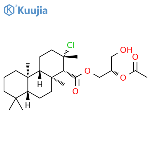 1-Phenanthrenecarboxylic acid, 2-chlorotetradecahydro-2,4b,8,8,10a-pentamethyl-, (2S)-2-(acetyloxy)-3-hydroxypropyl ester, (1S,2S,4aS,4bR,8aR,10aS)- structure