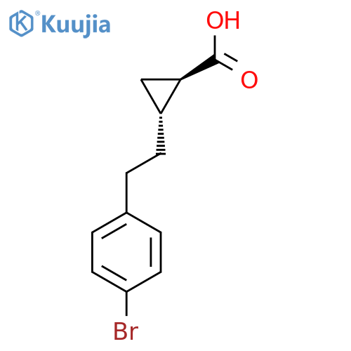 rac-(1R,2R)-2-2-(4-bromophenyl)ethylcyclopropane-1-carboxylic acid structure