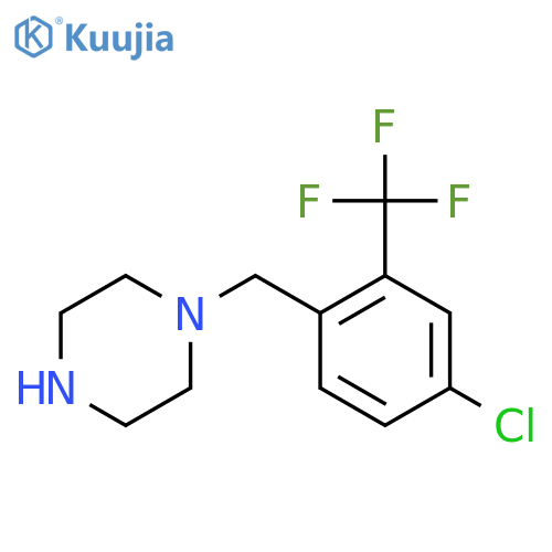 1-{4-chloro-2-(trifluoromethyl)phenylmethyl}piperazine structure