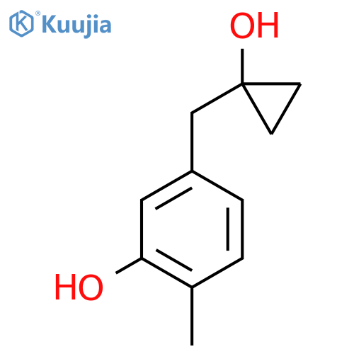 5-(1-hydroxycyclopropyl)methyl-2-methylphenol structure