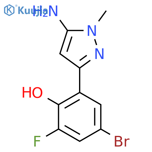 2-(5-amino-1-methyl-1H-pyrazol-3-yl)-4-bromo-6-fluorophenol structure