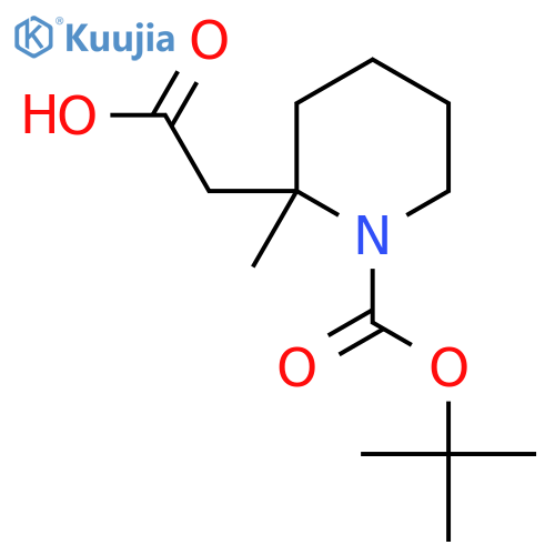 2-{1-(tert-butoxy)carbonyl-2-methylpiperidin-2-yl}acetic acid structure