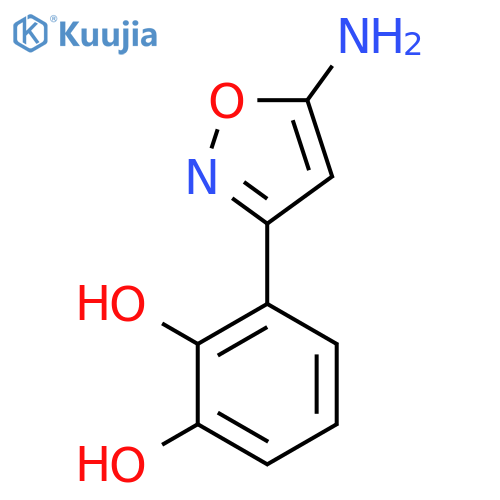 3-(5-amino-1,2-oxazol-3-yl)benzene-1,2-diol structure
