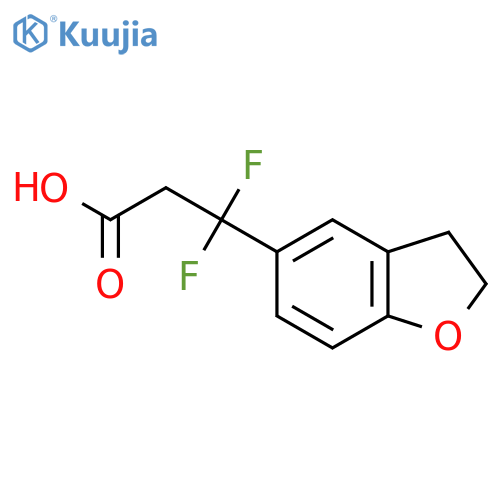 3-(2,3-dihydro-1-benzofuran-5-yl)-3,3-difluoropropanoic acid structure