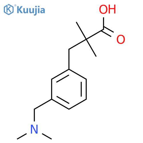 3-{3-(dimethylamino)methylphenyl}-2,2-dimethylpropanoic acid structure