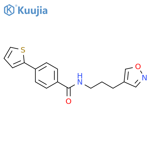 N-[3-(1,2-oxazol-4-yl)propyl]-4-thiophen-2-ylbenzamide structure