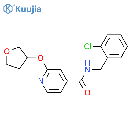 N-[(2-chlorophenyl)methyl]-2-(oxolan-3-yloxy)pyridine-4-carboxamide structure