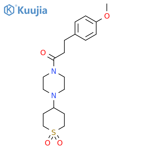 4-{4-3-(4-methoxyphenyl)propanoylpiperazin-1-yl}-1lambda6-thiane-1,1-dione structure