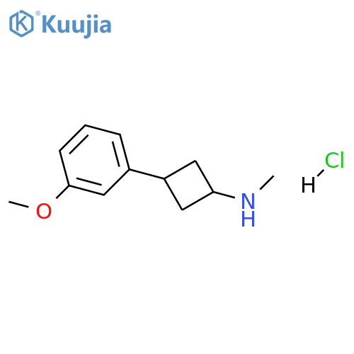 (1r,3r)-3-(3-methoxyphenyl)-N-methylcyclobutan-1-amine hydrochloride structure