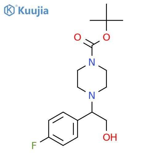 tert-butyl 4-1-(4-fluorophenyl)-2-hydroxyethylpiperazine-1-carboxylate structure