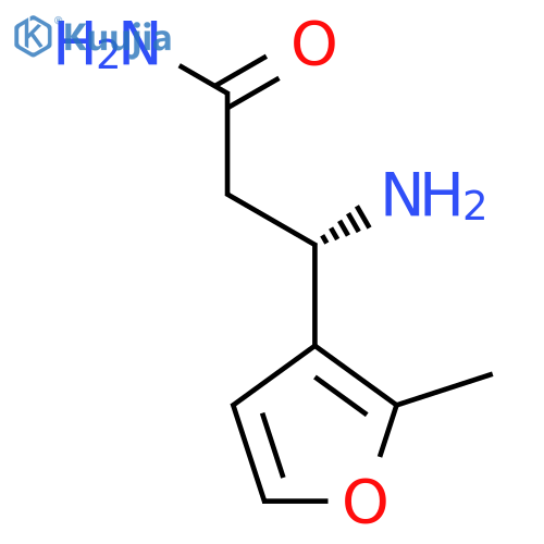 (3S)-3-amino-3-(2-methylfuran-3-yl)propanamide structure