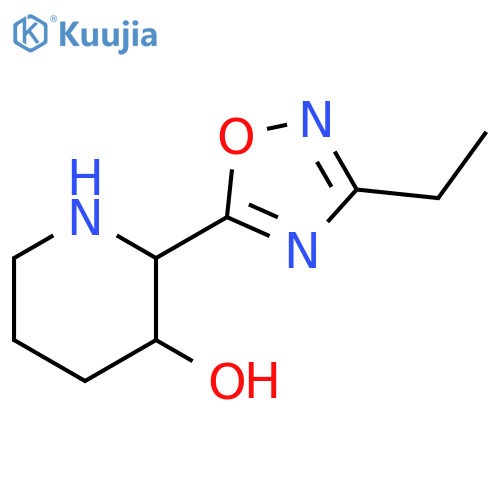 2-(3-ethyl-1,2,4-oxadiazol-5-yl)piperidin-3-ol structure
