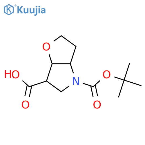 4-[(tert-butoxy)carbonyl]-hexahydro-2H-furo[3,2-b]pyrrole-6-carboxylic acid structure
