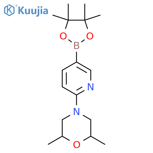 2,6-Dimethyl-4-(5-(4,4,5,5-tetramethyl-1,3,2-dioxaborolan-2-yl)pyridin-2-yl)morpholine structure