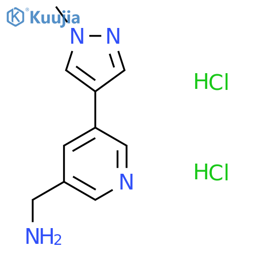 1-[5-(1-methyl-1H-pyrazol-4-yl)pyridin-3-yl]methanamine dihydrochloride structure