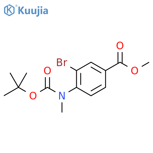 Benzoic acid, 3-bromo-4-[[(1,1-dimethylethoxy)carbonyl]methylamino]-, methyl ester structure
