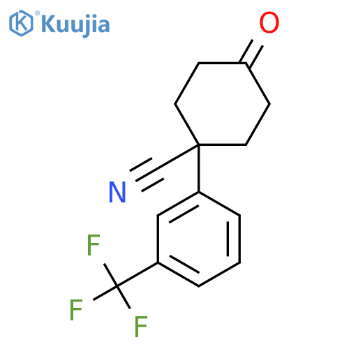 Cyclohexanecarbonitrile, 4-oxo-1-[3-(trifluoromethyl)phenyl]- structure
