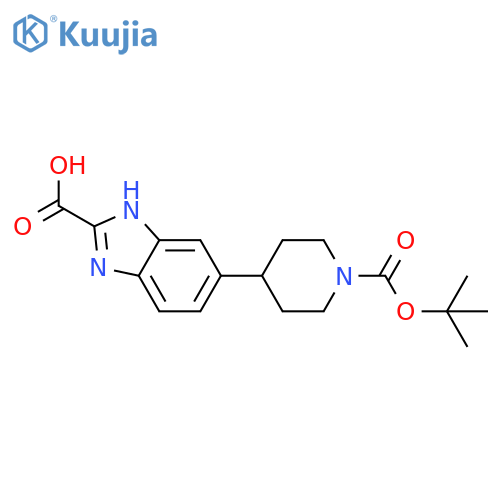 5-{1-[(tert-butoxy)carbonyl]piperidin-4-yl}-1H-1,3-benzodiazole-2-carboxylic acid structure