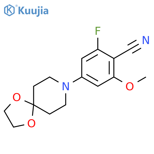 Benzonitrile, 4-(1,4-dioxa-8-azaspiro[4.5]dec-8-yl)-2-fluoro-6-methoxy- structure