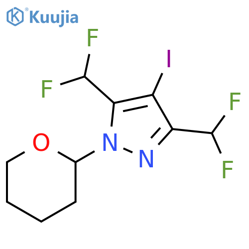 3,5-Bis(difluoromethyl)-4-iodo-1-(tetrahydro-2H-pyran-2-yl)-1H-pyrazole structure