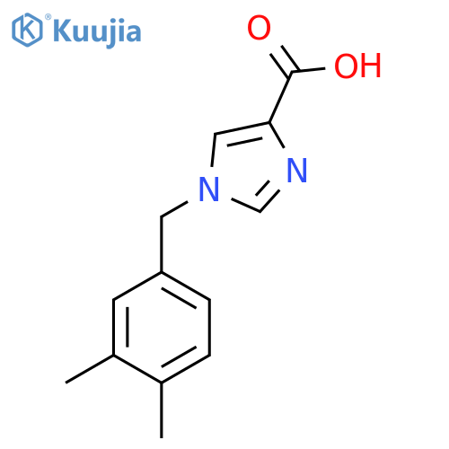1-(3,4-dimethylbenzyl)-1H-imidazole-4-carboxylic acid structure
